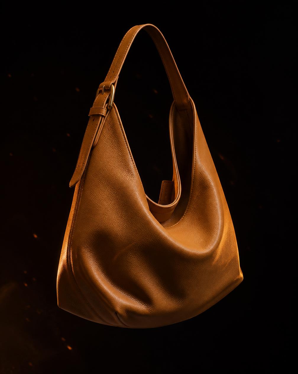 The Bonolo soft hobo shoulder bag in calf-soft springbok leather